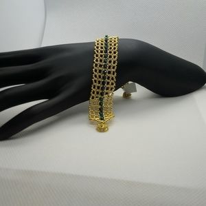 Handwoven Beaded Bracelet with Crystals and Magnet